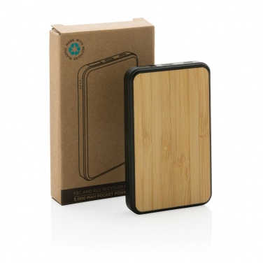 Logo trade promotional item photo of: RCS recycled plastic 5.000 mAh Powerbank