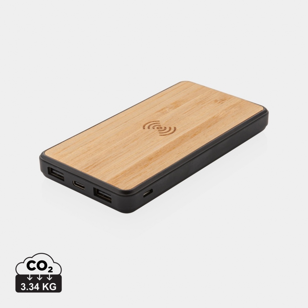Logo trade corporate gifts picture of: RCS recycled plastic 8000 mAh Wireless Powerbank