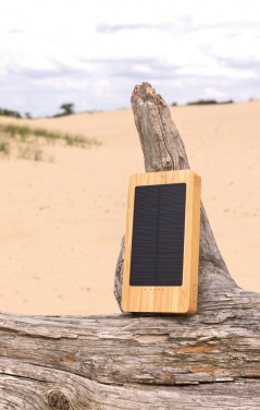Logotrade promotional item picture of: Sunwick 10.000 mAh Bamboo solar powerbank