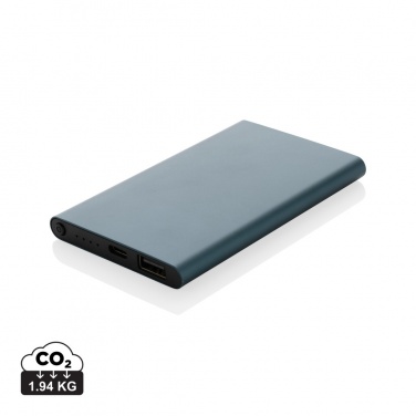 Logo trade promotional product photo of: RCS recycled plastic/aluminum 4000 mah powerbank with type C