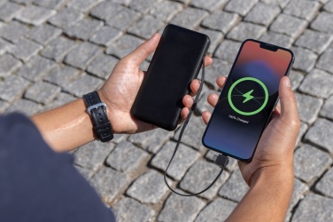 Logo trade promotional merchandise photo of: Lockhart RCS recycled plastic 10.000 with integrated cables