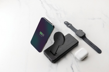 Logo trade promotional gift photo of: Fenwick RCS recycled plastic 10000mah  3 in 1 fast powerbank