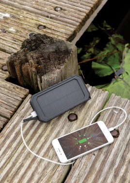 Logotrade promotional gift picture of: RCS recycled plastic Solar powerbank with 10W Wireless