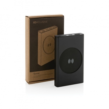 Logo trade advertising product photo of: Terra RCS recycled aluminium 5000 mAh powerbank 5W wireless