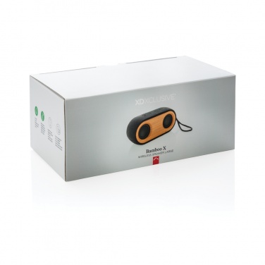 Logo trade promotional merchandise photo of: Bamboo X double speaker