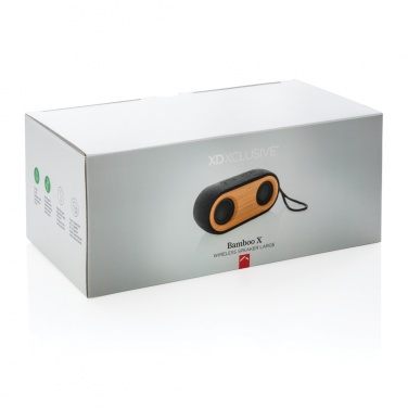 Logo trade promotional gift photo of: Bamboo X double speaker