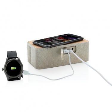 Logotrade corporate gift image of: Wheatstraw wireless charging speaker