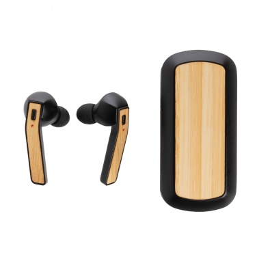 Logotrade corporate gift image of: Bamboo Free Flow TWS earbuds in case