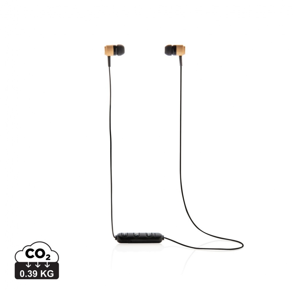 Logotrade corporate gift image of: Bamboo wireless earbuds