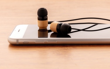 Logo trade promotional item photo of: Bamboo wireless earbuds
