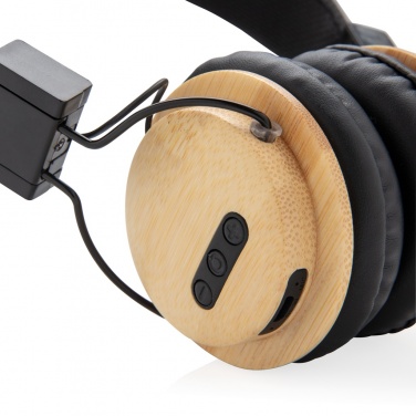 Logotrade promotional item image of: Bamboo wireless headphone