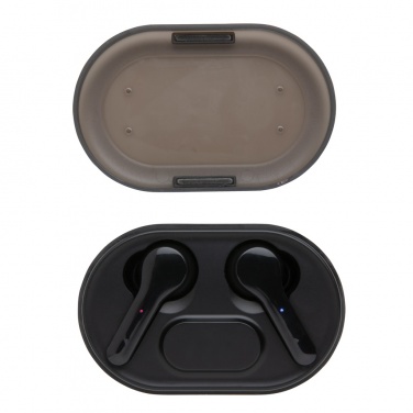 Logotrade business gift image of: Light up logo TWS earbuds in charging case