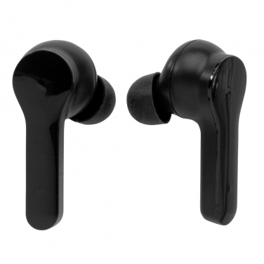 Logo trade corporate gifts image of: Light up logo TWS earbuds in charging case