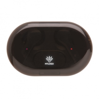Logotrade promotional item picture of: Light up logo TWS earbuds in charging case