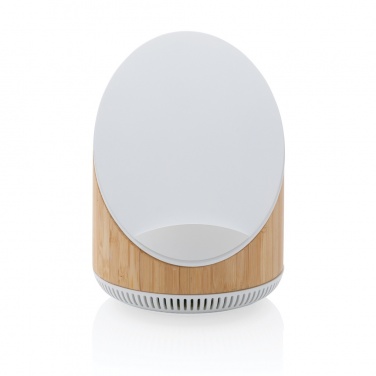 Logo trade advertising products image of: Ovate bamboo 5W speaker with 15W wireless charger