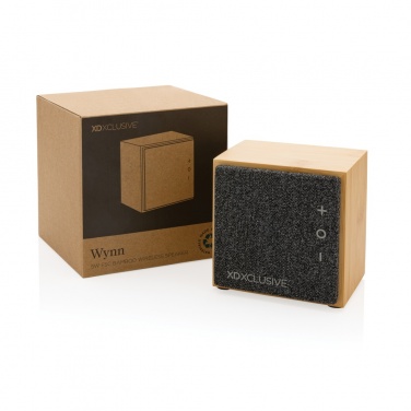 Logo trade promotional giveaway photo of: Wynn 5W bamboo wireless speaker
