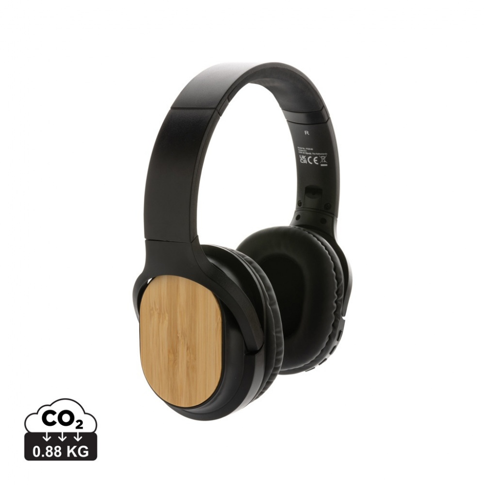 Logotrade business gifts photo of: RCS and bamboo Elite Foldable wireless headphone