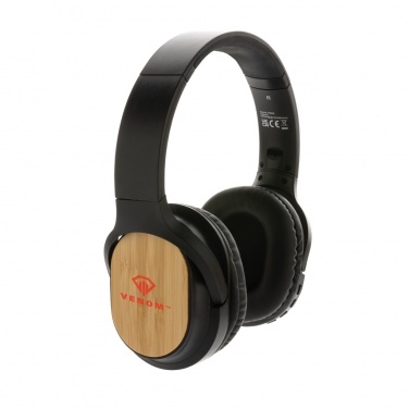 Logotrade promotional merchandise image of: RCS and bamboo Elite Foldable wireless headphone