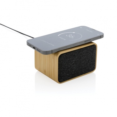 Logotrade promotional merchandise photo of: RCS Rplastic 3W speaker with bamboo 5W wireless