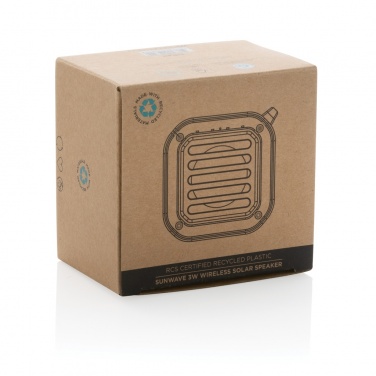 Logo trade corporate gifts picture of: 3W RCS recycled plastic wireless sunwave solar speaker