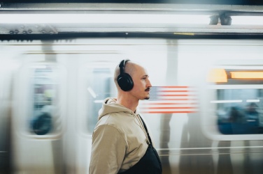 Logotrade advertising products photo of: Irvine RCS recycled and repairable ANC wireless headphone