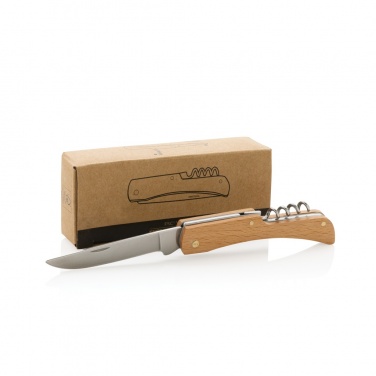 Logo trade advertising products picture of: Wooden knife with bottle opener