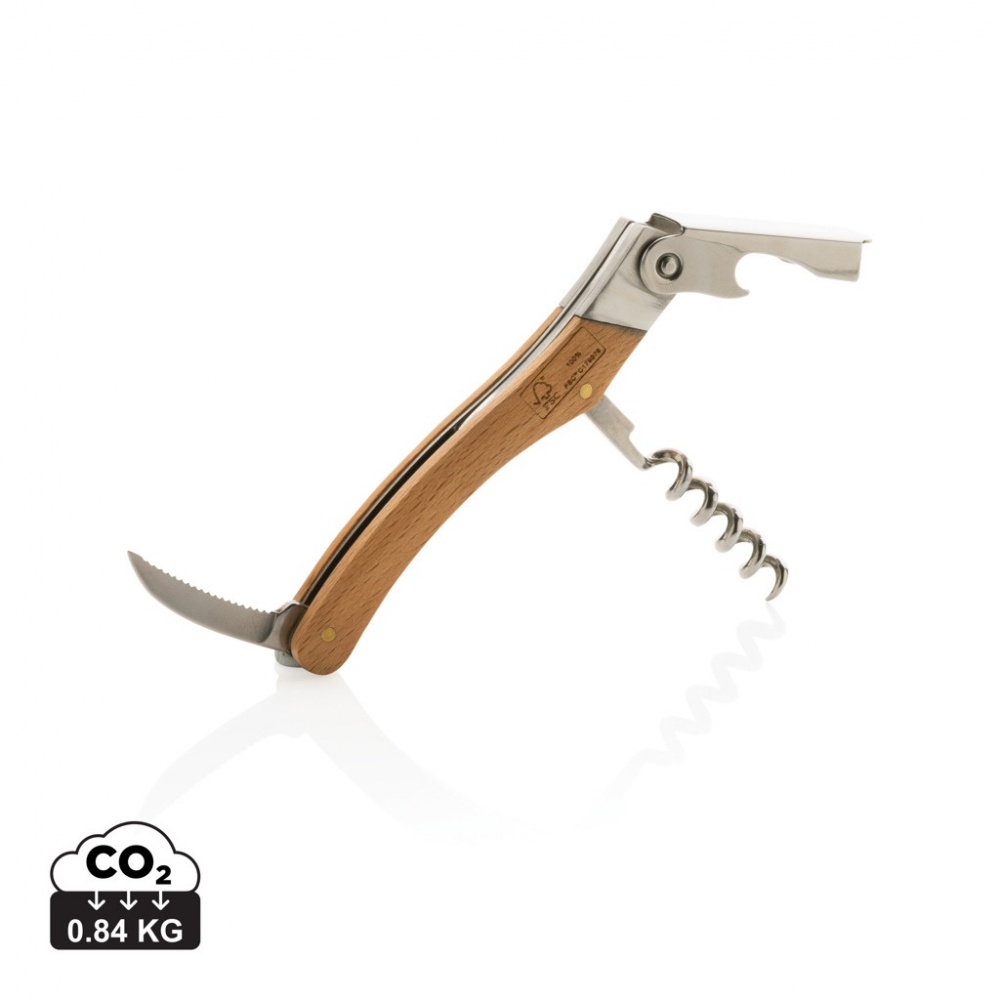 Logo trade promotional items image of: Wooden Corkscrew