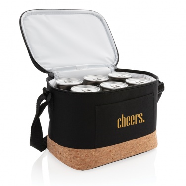 Logo trade promotional giveaways picture of: Two tone cooler bag with cork detail
