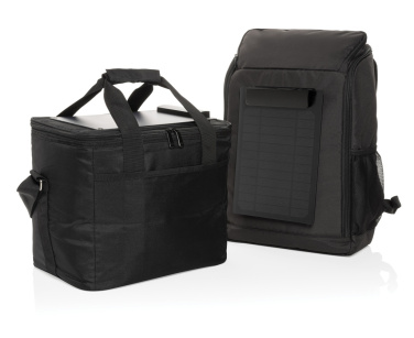 Logotrade advertising product image of: Pedro AWARE™ RPET deluxe cooler bag with 5W solar panel