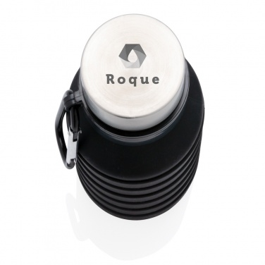 Logo trade promotional product photo of: Leakproof collapsible silicone bottle with lid