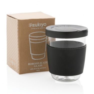 Logotrade promotional giveaway picture of: Ukiyo borosilicate glass with silicone lid and sleeve