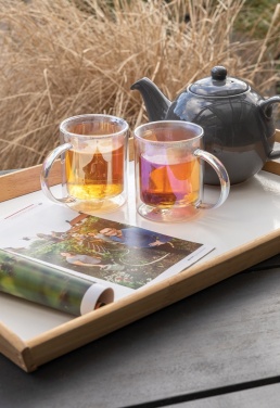 Logotrade promotional gift picture of: Deluxe double wall electroplated glass mug