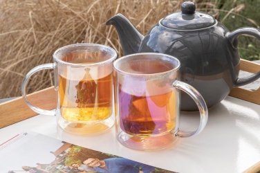 Logotrade promotional product picture of: Deluxe double wall electroplated glass mug