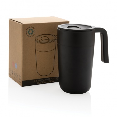 Logo trade promotional item photo of: GRS Recycled PP and SS mug with handle