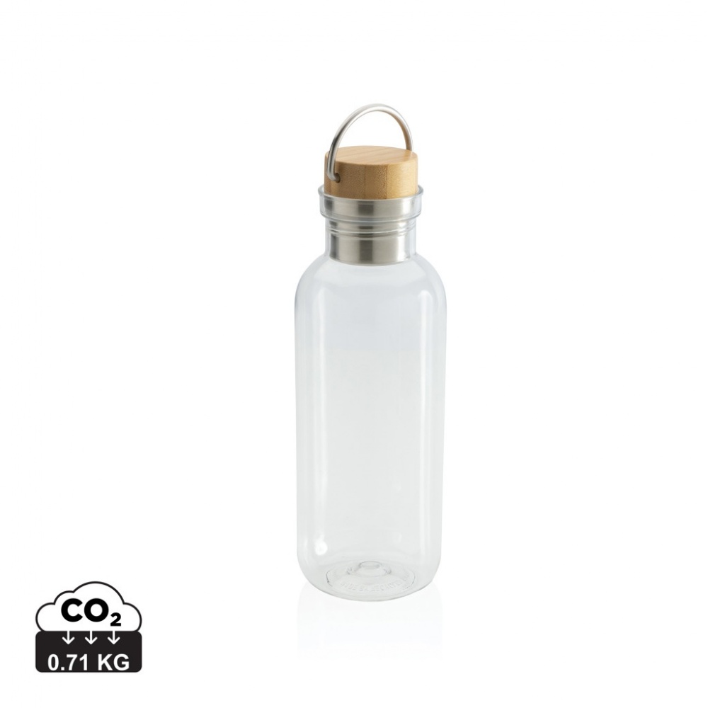 Logo trade advertising products image of: RCS RPET bottle with bamboo lid and handle