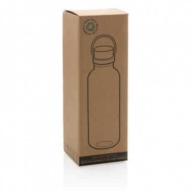 Logo trade promotional giveaways image of: RCS RPET bottle with bamboo lid and handle