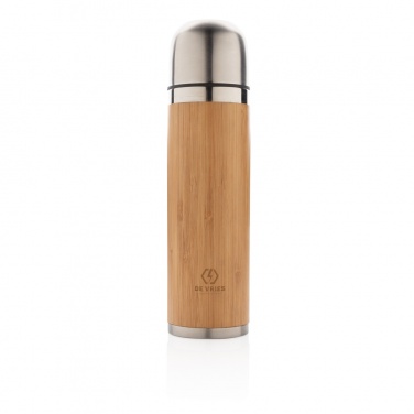 Logo trade business gift photo of: Bamboo vacuum travel flask
