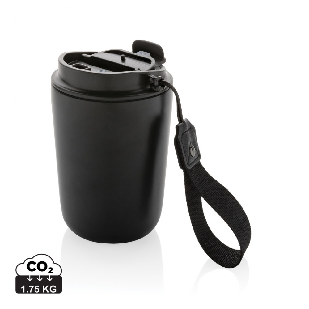 Logo trade promotional merchandise picture of: Cuppa RCS re-steel vacuum tumbler with lanyard