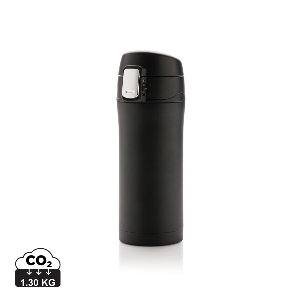 Logo trade promotional merchandise picture of: RCS Recycled stainless steel easy lock vacuum mug