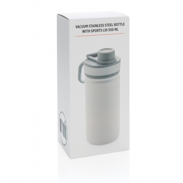 Logo trade promotional items picture of: Vacuum stainless steel bottle with sports lid 550ml