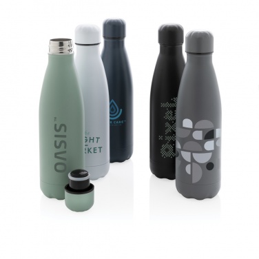 Logo trade promotional giveaways image of: Solid colour vacuum stainless steel bottle 500 ml