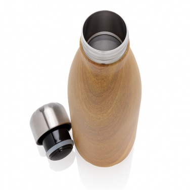 Logotrade advertising products photo of: Vacuum insulated stainless steel bottle with wood print