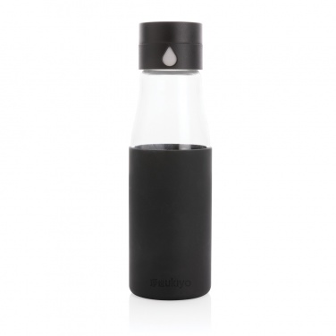 Logo trade promotional merchandise photo of: Ukiyo glass hydration tracking bottle with sleeve