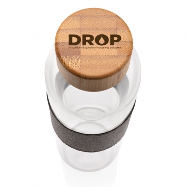 Logo trade promotional gifts image of: Impact borosilicate glass bottle with bamboo lid
