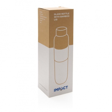 Logo trade advertising products picture of: Impact borosilicate glass bottle with bamboo lid