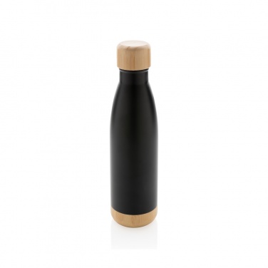 Logotrade promotional product image of: Vacuum stainless steel bottle with bamboo lid and bottom