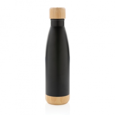 Logotrade promotional gift picture of: Vacuum stainless steel bottle with bamboo lid and bottom