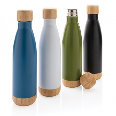 Logotrade promotional items photo of: Vacuum stainless steel bottle with bamboo lid and bottom