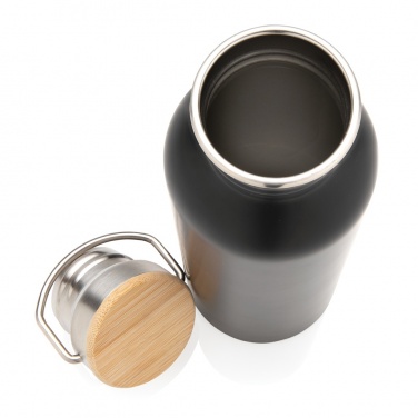 Logo trade promotional products image of: Modern stainless steel bottle with bamboo lid