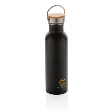 Logotrade business gift image of: Modern stainless steel bottle with bamboo lid